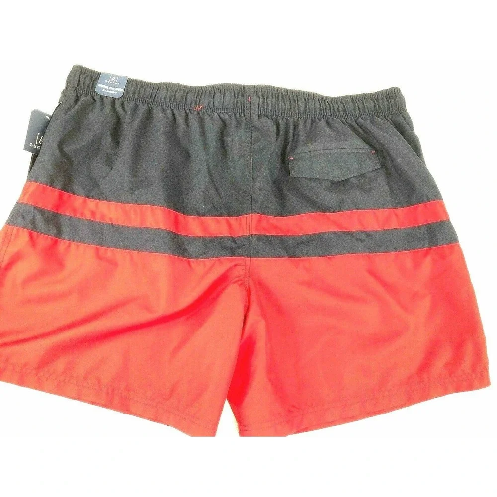 George Swim Trunks Men's Size‎ 3XL 48-50 Red Navy Color Block Suit 8
